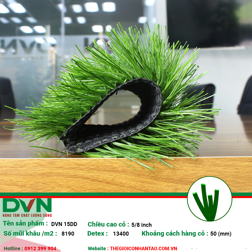 Sản phẩm cỏ nhân tạo sân bóng DVN 15DD 2