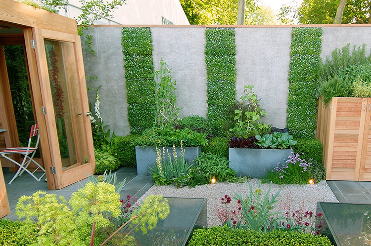 Tiểu cảnh cỏ nhân tạo trang trí tường