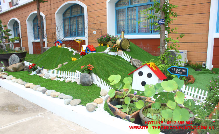Sử dụng cỏ nhân tạo trong trang trí sân vườn 1