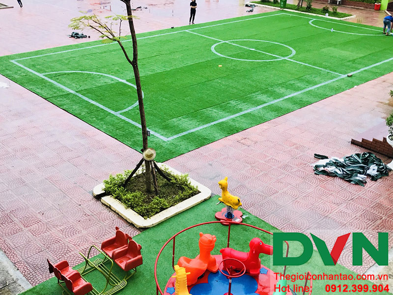 Một số hình ảnh tại Dự án trải sân chơi cỏ nhân tạo trường Mầm non Phù Linh B, Sóc Sơn, Hà Nội 6