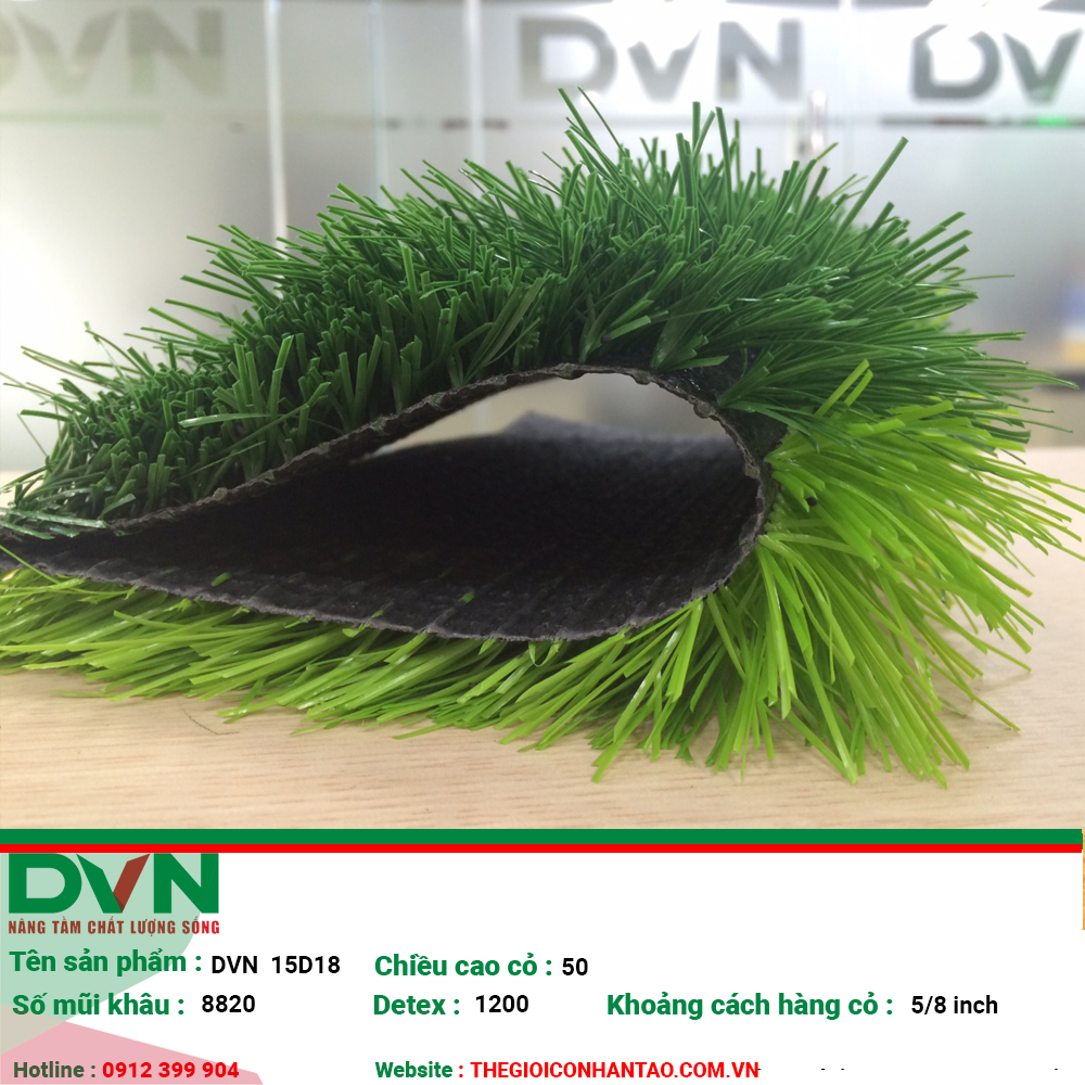 1, Hình ảnh sản phẩm cỏ nhân tạo sân bóng DVN 15D18 1