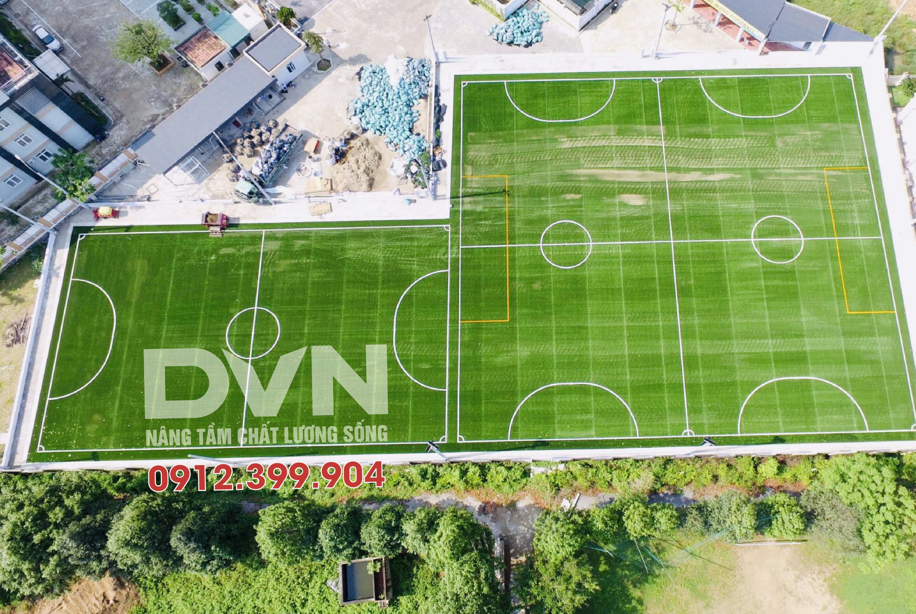 Quy trình thi công sân bóng đá mini cỏ nhân tạo thiết kế và hoàn thiện sân  bóng chuyên nghiệp
